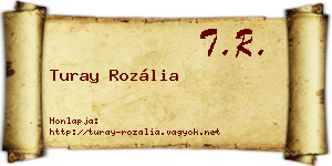 Turay Rozália névjegykártya