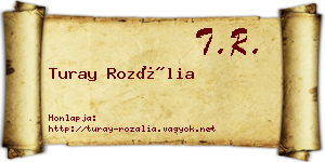 Turay Rozália névjegykártya